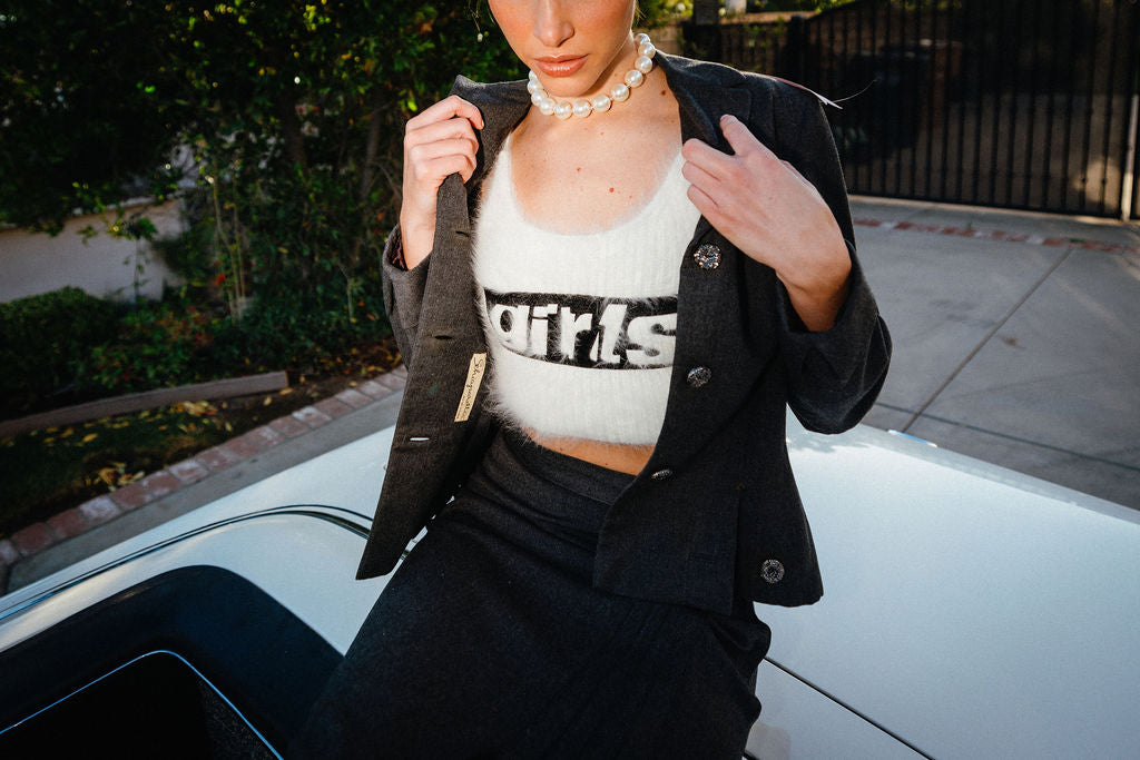 Alexander Wang "Girls" Fuzzy Crop Top