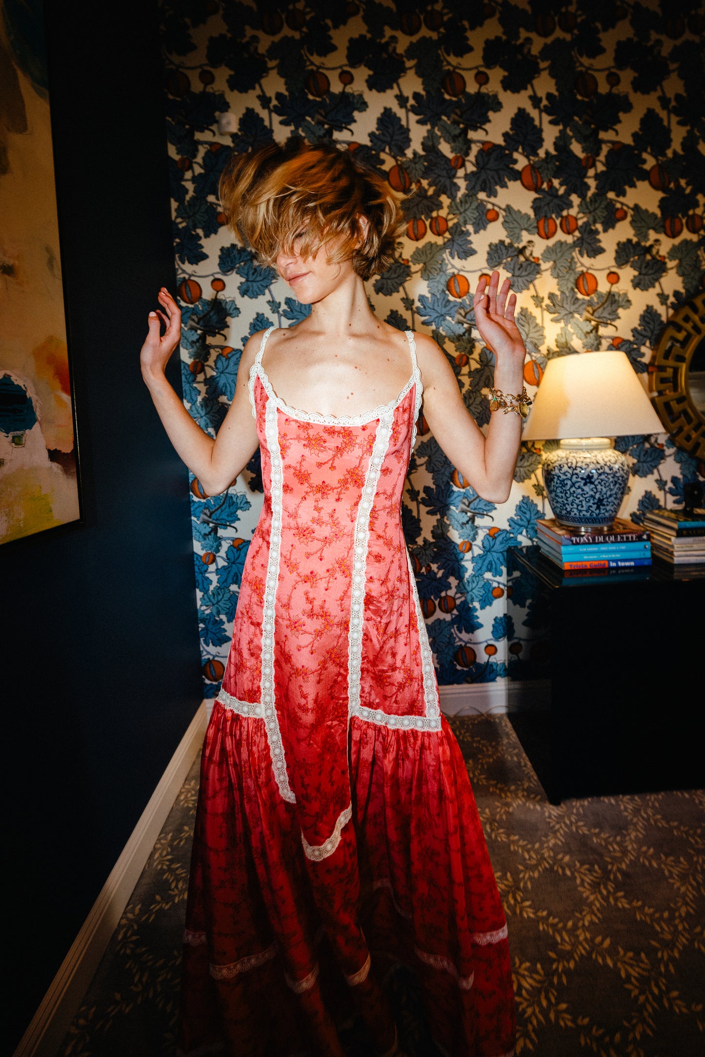 Tracy Feith Floral Silk Slip Dress
