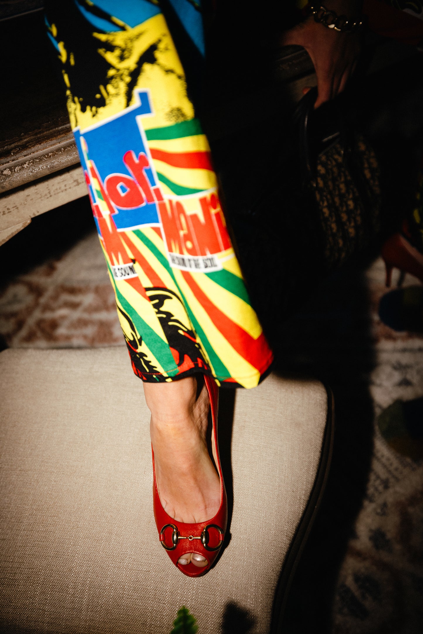 Gucci horse bit heels in red leather