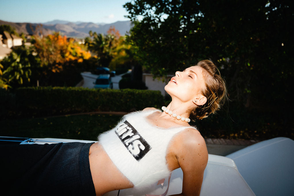Alexander Wang "Girls" Fuzzy Crop Top