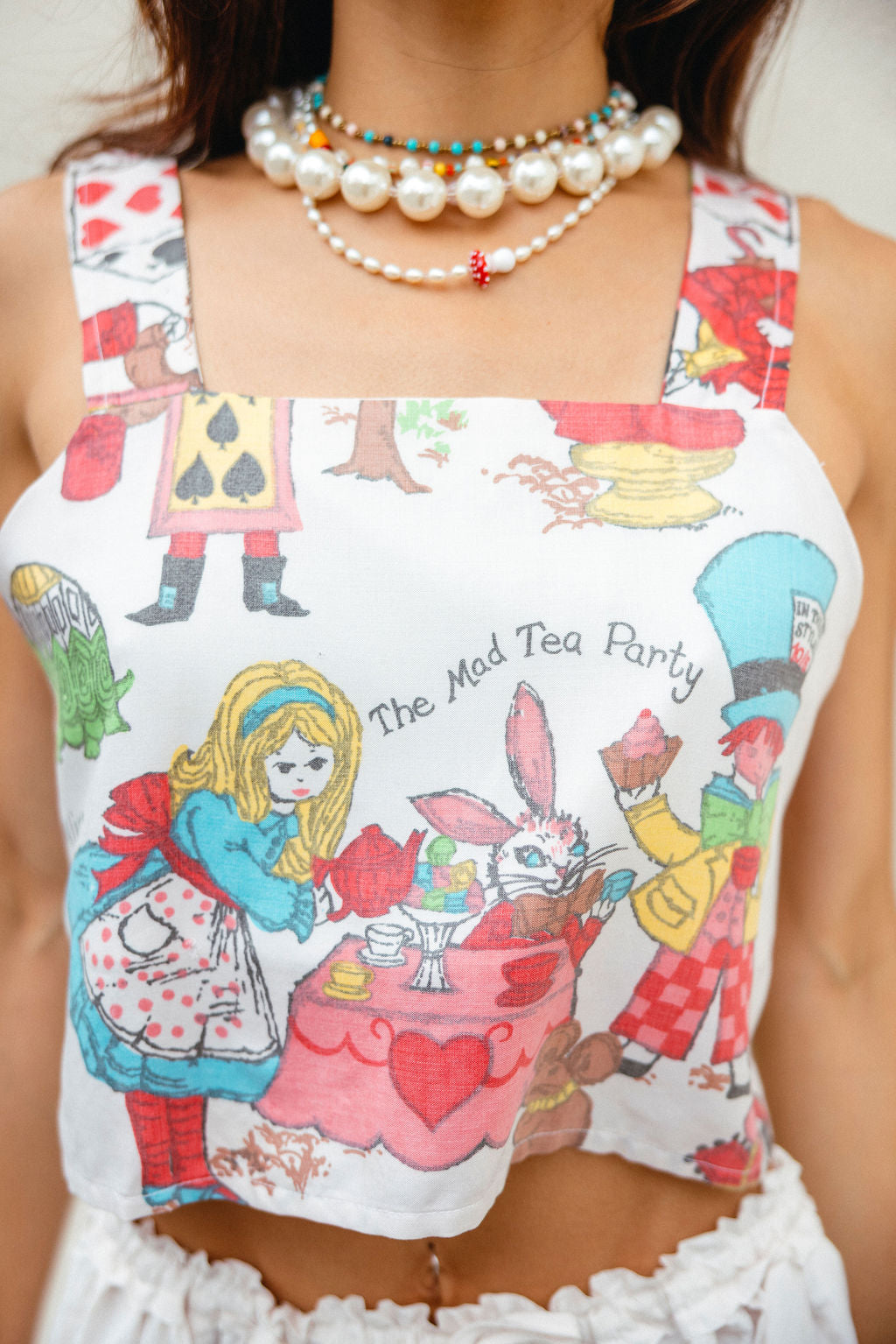 Mad Tea Party Vintage Cropped Tank
