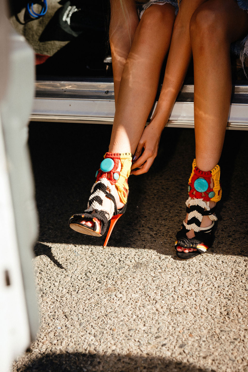 Balmain Multicolor Rope Stilettos – Size 39 From Balmain Spring 2014