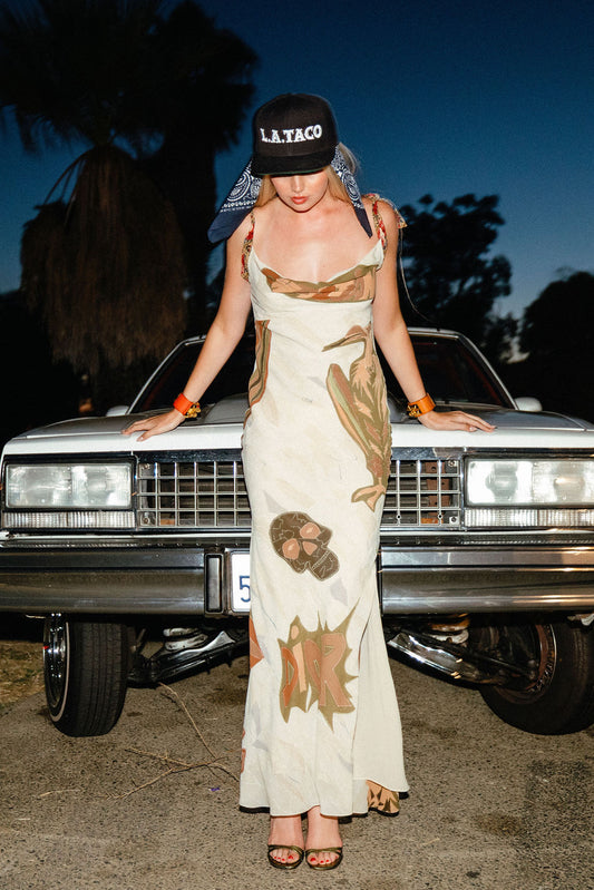 Christian Dior Fall 2001 Graphic Silk Dress