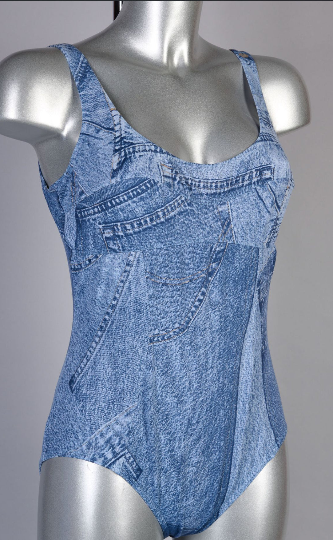 Christian Dior S/S 2000 Denim Print Bodysuit (by John Galliano)