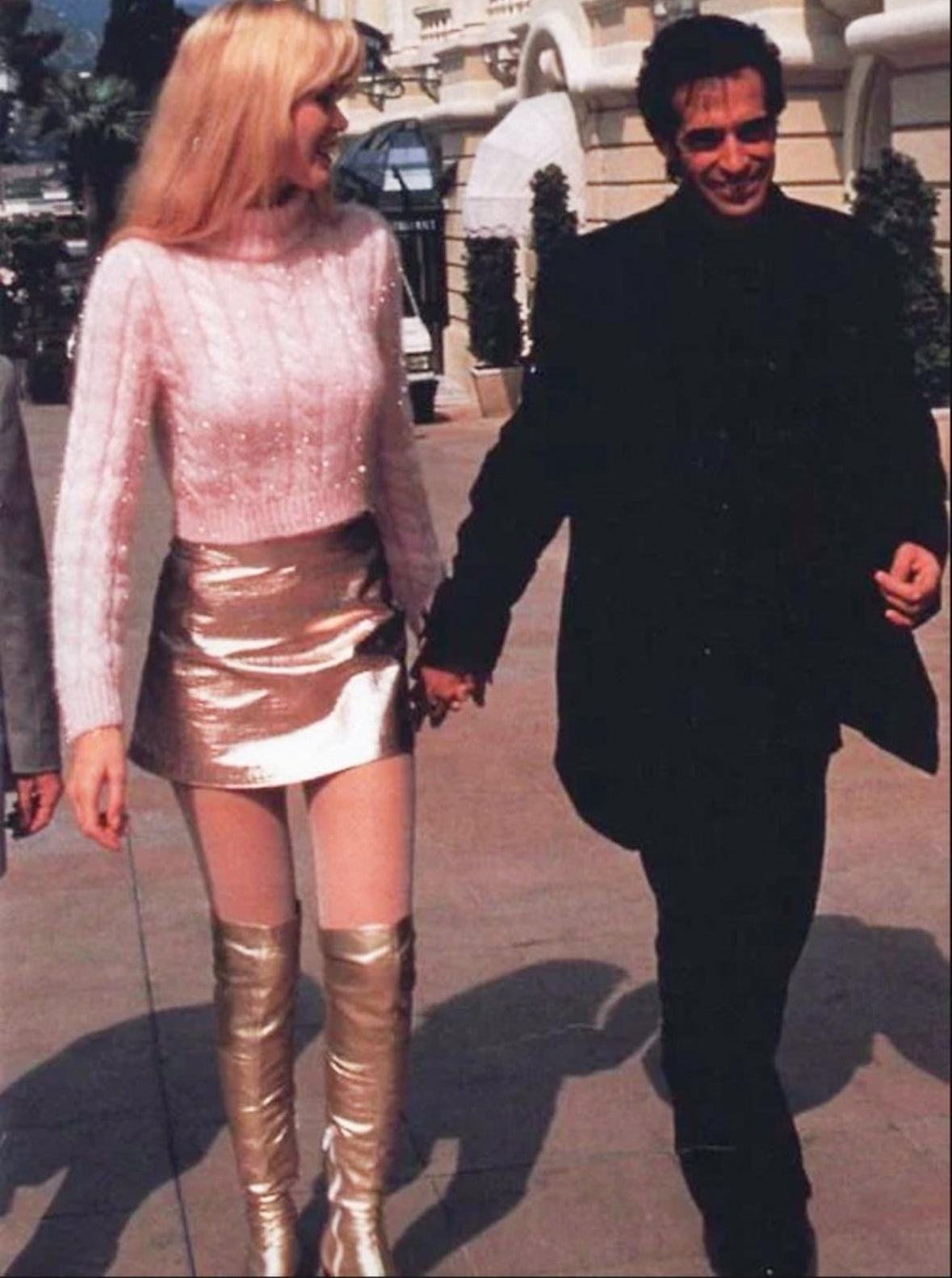 Gianni Versace F/W 1994 cropped cable knit turtleneck sweater