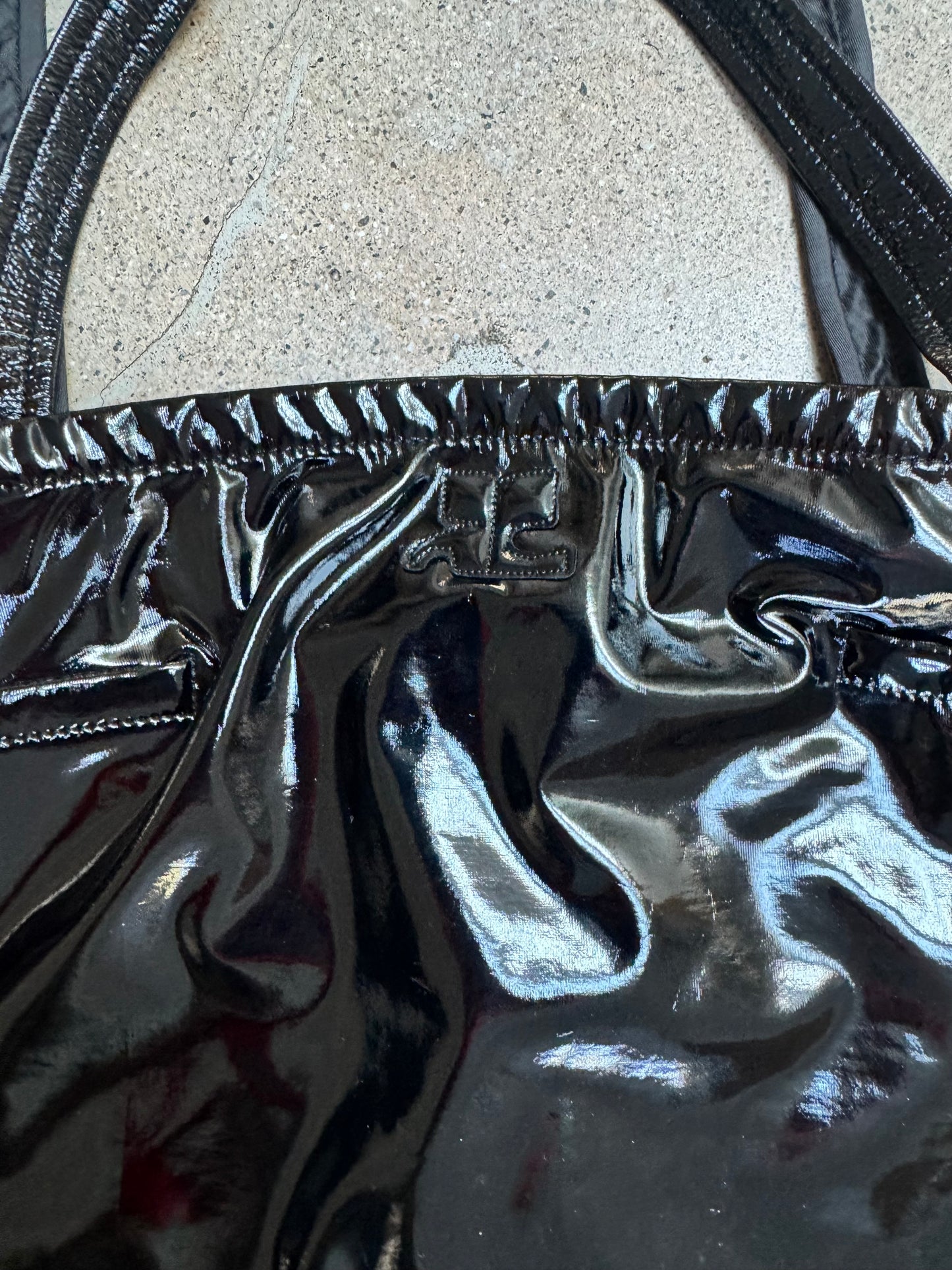 Courrèges by Nicolas Di Felice Black Vinyl Bodysuit — Spring/Summer 2022