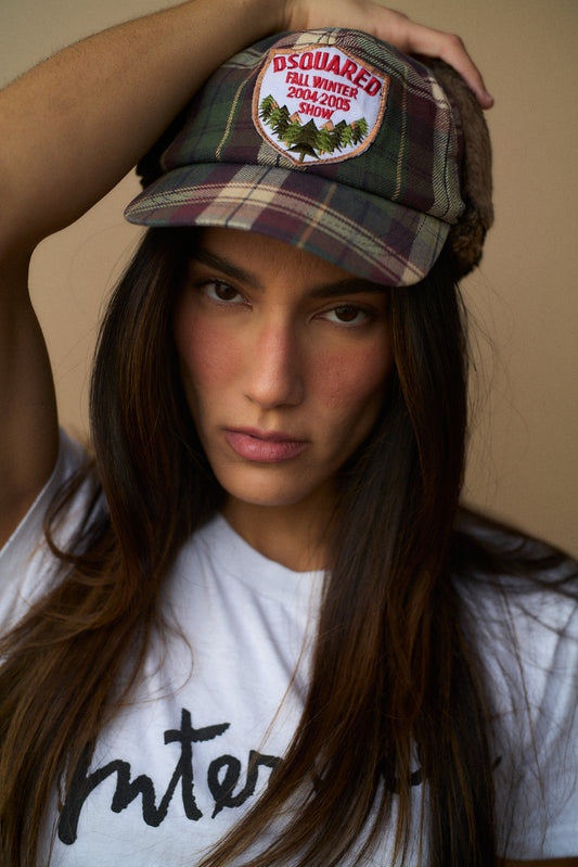 Dsquared2 2004 Fall/Winter Plaid Trapper hat-RARE