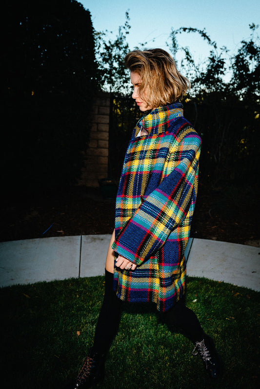 Yves Saint Laurent Vintage Plaid Wool Peacoat