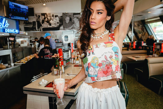 Mad Tea Party Vintage Cropped Tank