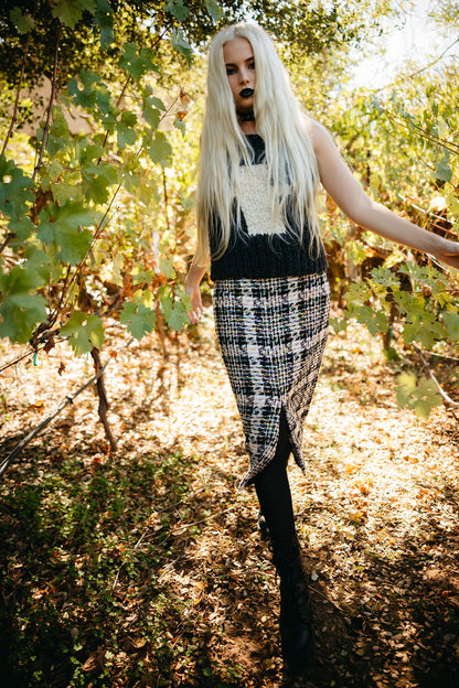 Alexander McQueen AW23 Tweed Pencil Skirt