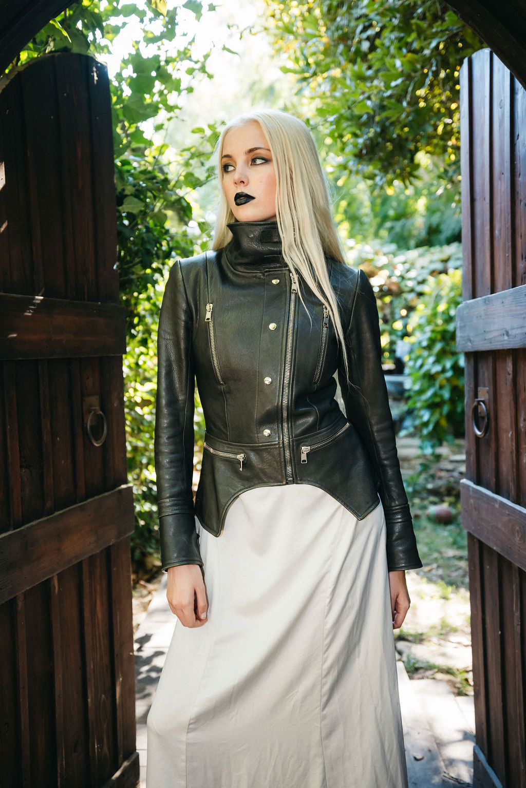 Alexander McQueen Corset-Style Leather Biker Jacket