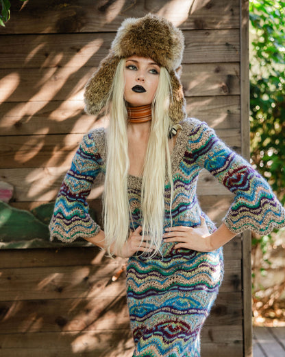 Missoni Angora–Mohair Zig-Zag Knit Column Dress