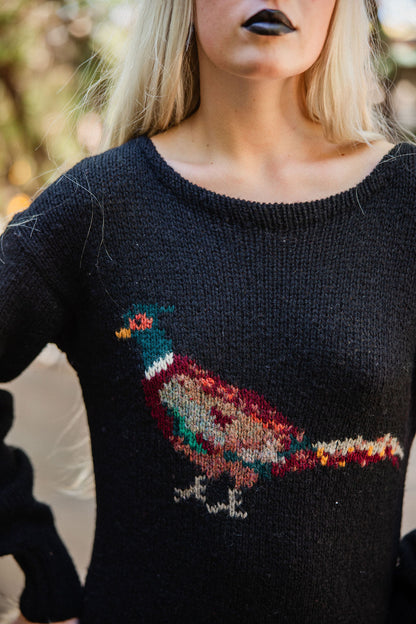 Vintage Ralph Lauren Pheasant Sweater Dress — 1980s Heritage Knit