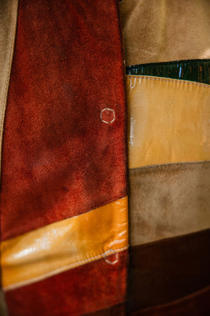 Vintage Dolce & Gabbana Patchwork Patent Leather & Suede Coat — FW1999–2001