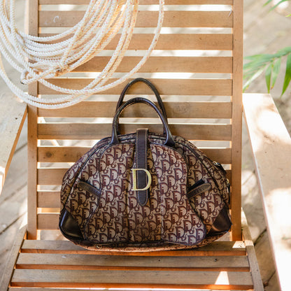 Christian Dior Oblique “D” Saddle Doctor Bag — Brown (1999–2003)