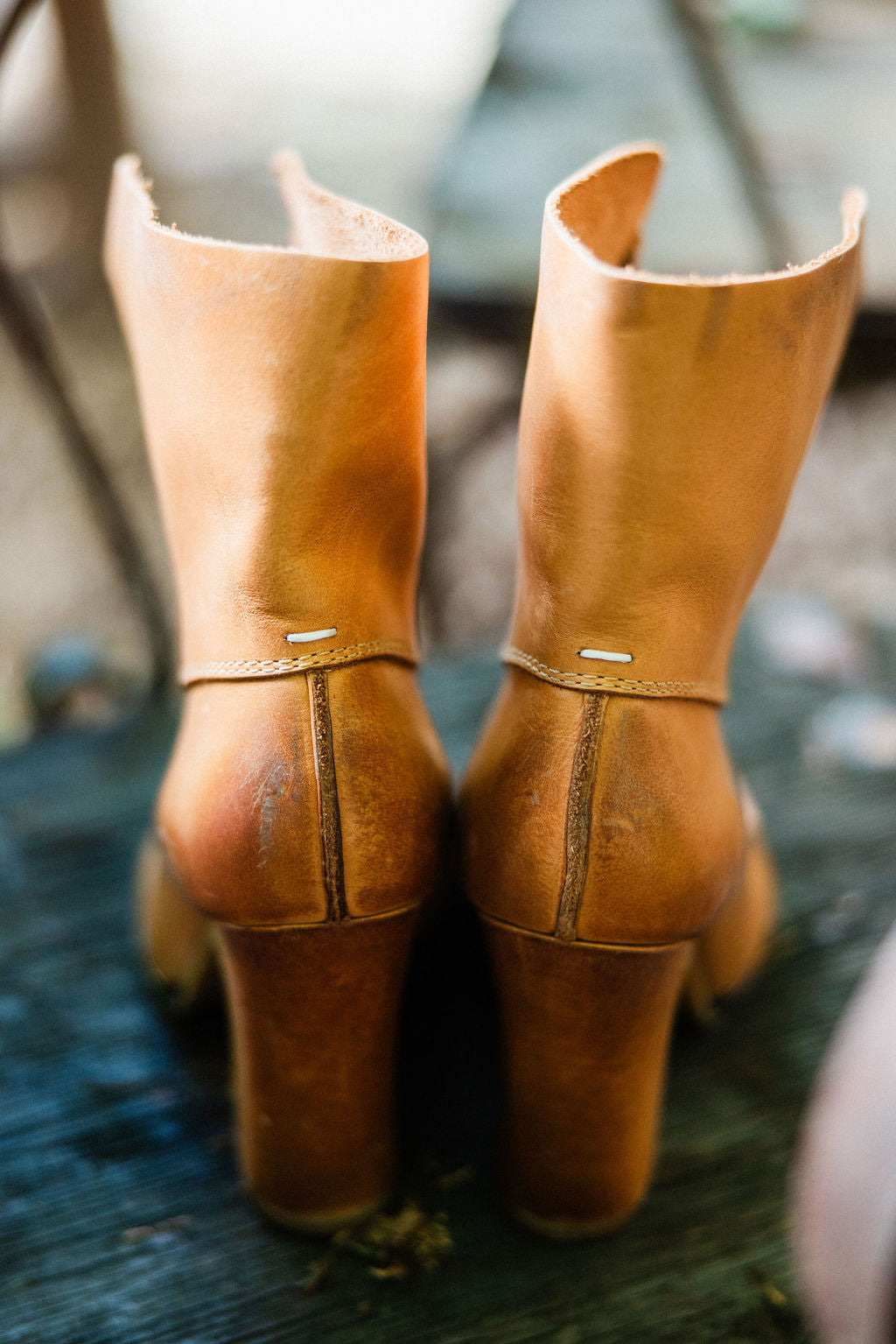 Maison Margiela Fold-Over Leather Ankle Boots — Tan (Archival 2010s, Size 37.5)
