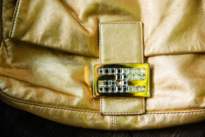 Vintage Fendi Gold Lamé Baguette — Sex & The City Era Collectible/ 2000's