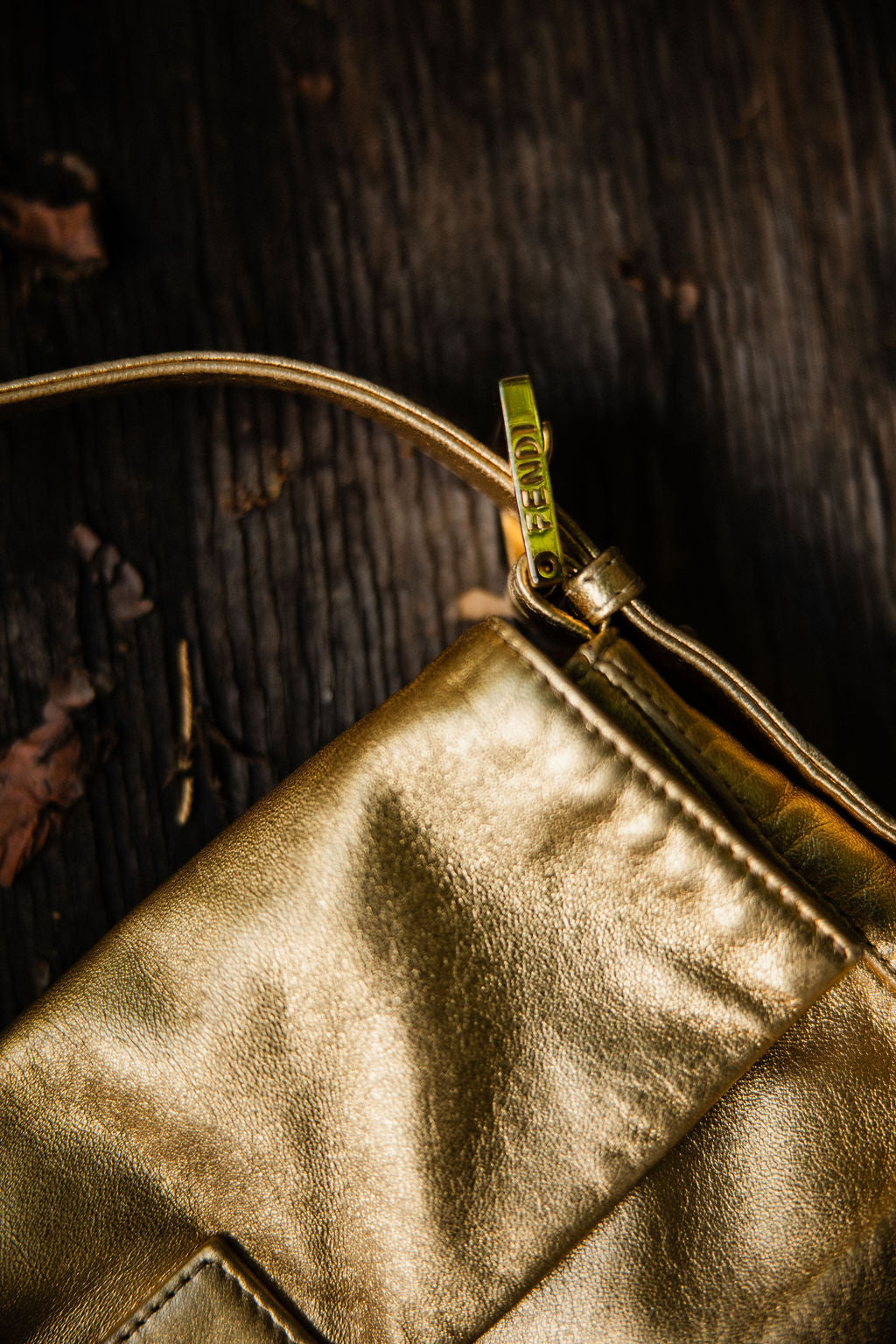 Vintage Fendi Gold Lamé Baguette — Sex & The City Era Collectible/ 2000's