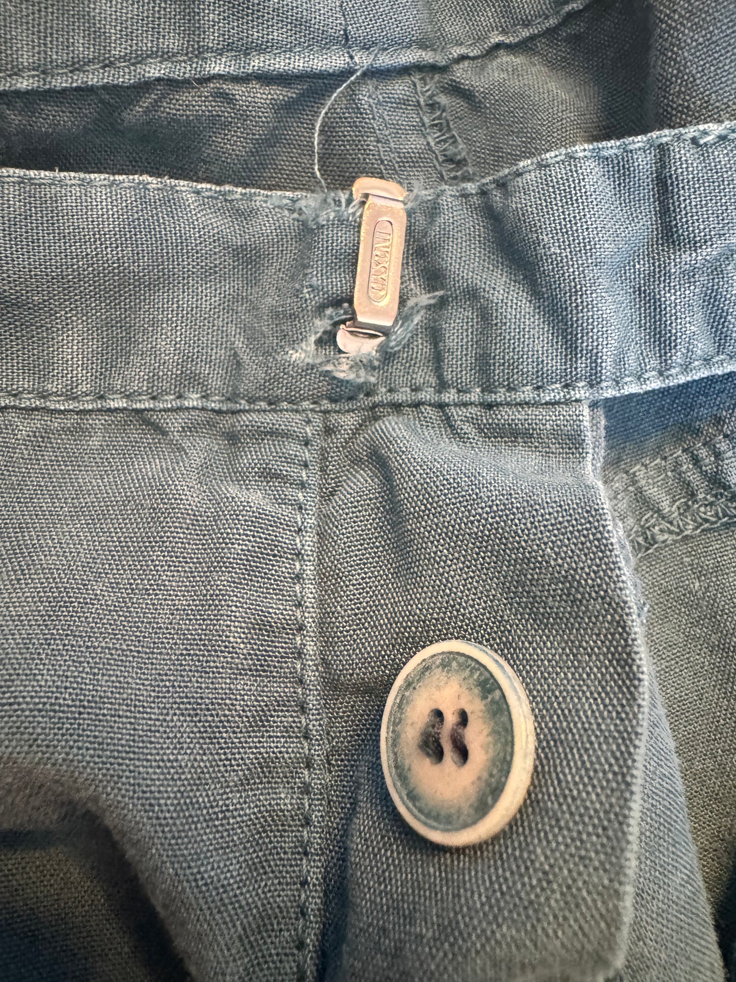 Balenciaga Le Dix Spring/Summer 2002 Teal Cargo Pants (FR 38)