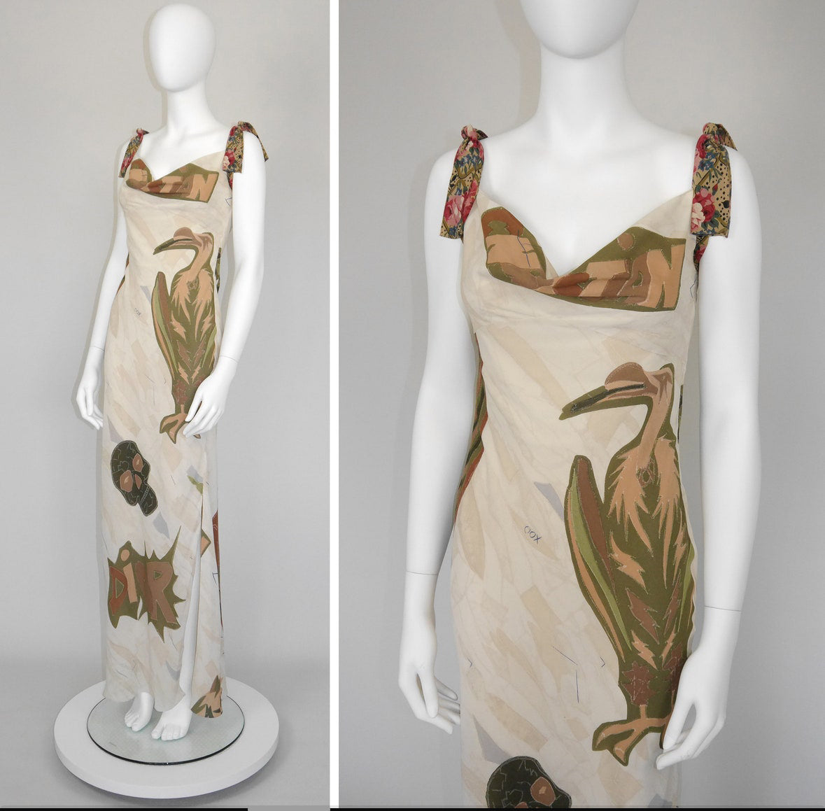 Christian Dior Fall 2001 Graphic Silk Dress