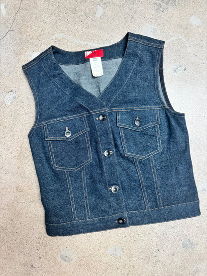 Christian Lacroix Jeweled Cross Denim Vest — Late 1980s Era (Not for sale — rental only)