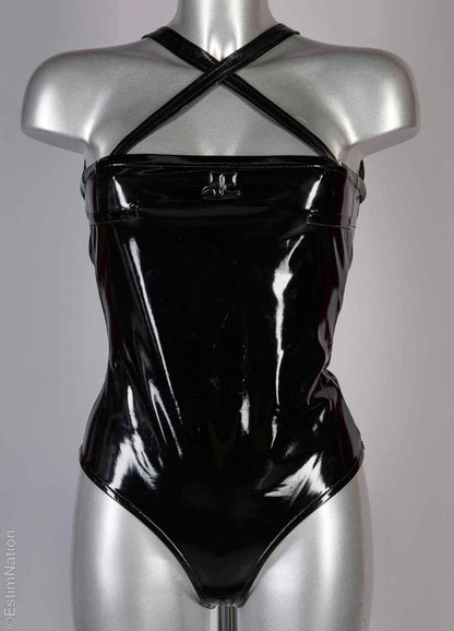 Courrèges by Nicolas Di Felice Black Vinyl Bodysuit — Spring/Summer 2022